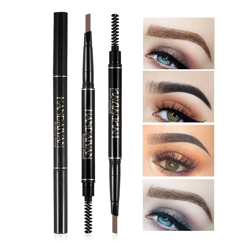HANDAIYAN 5 Color Double Ended Eyebrow Pencil Waterproof Long Lasting No Blooming Rotatable Triangle Eye Brow Tatoo Pen TSLM2