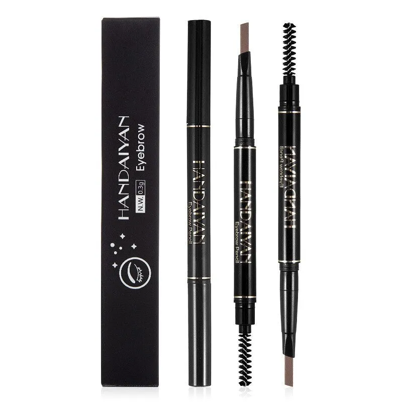 HANDAIYAN 5 Color Double Ended Eyebrow Pencil Waterproof Long Lasting No Blooming Rotatable Triangle Eye Brow Tatoo Pen TSLM2