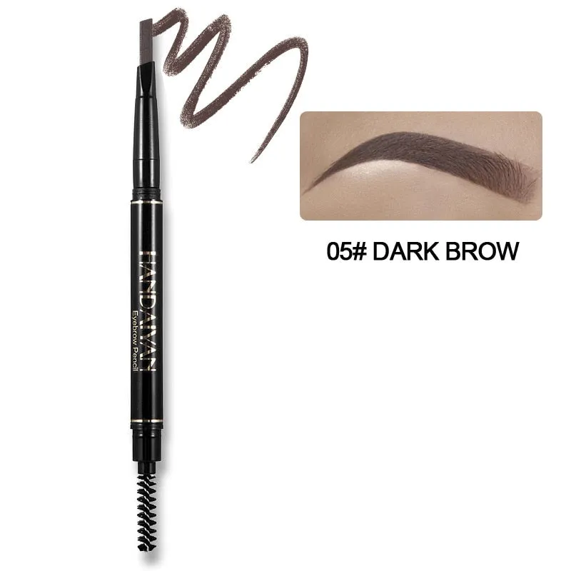 HANDAIYAN 5 Color Double Ended Eyebrow Pencil Waterproof Long Lasting No Blooming Rotatable Triangle Eye Brow Tatoo Pen TSLM2