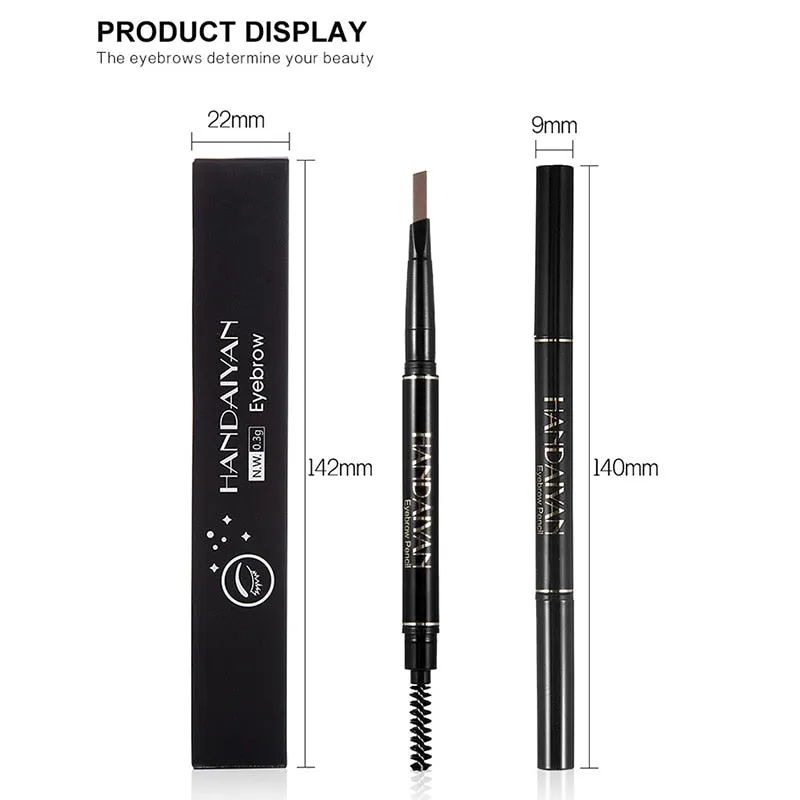 HANDAIYAN 5 Color Double Ended Eyebrow Pencil Waterproof Long Lasting No Blooming Rotatable Triangle Eye Brow Tatoo Pen TSLM2