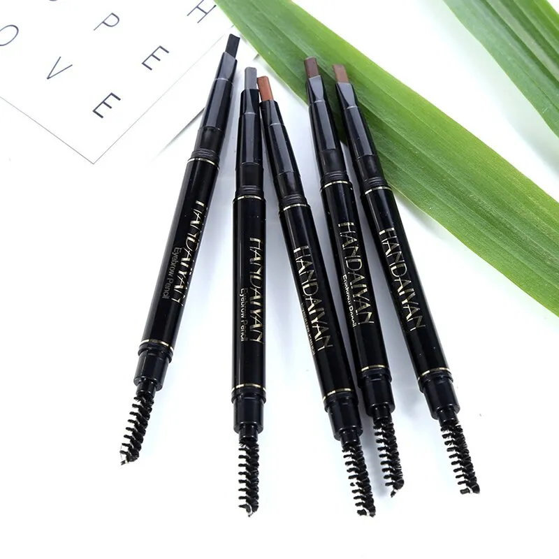 HANDAIYAN 5 Color Double Ended Eyebrow Pencil Waterproof Long Lasting No Blooming Rotatable Triangle Eye Brow Tatoo Pen TSLM2