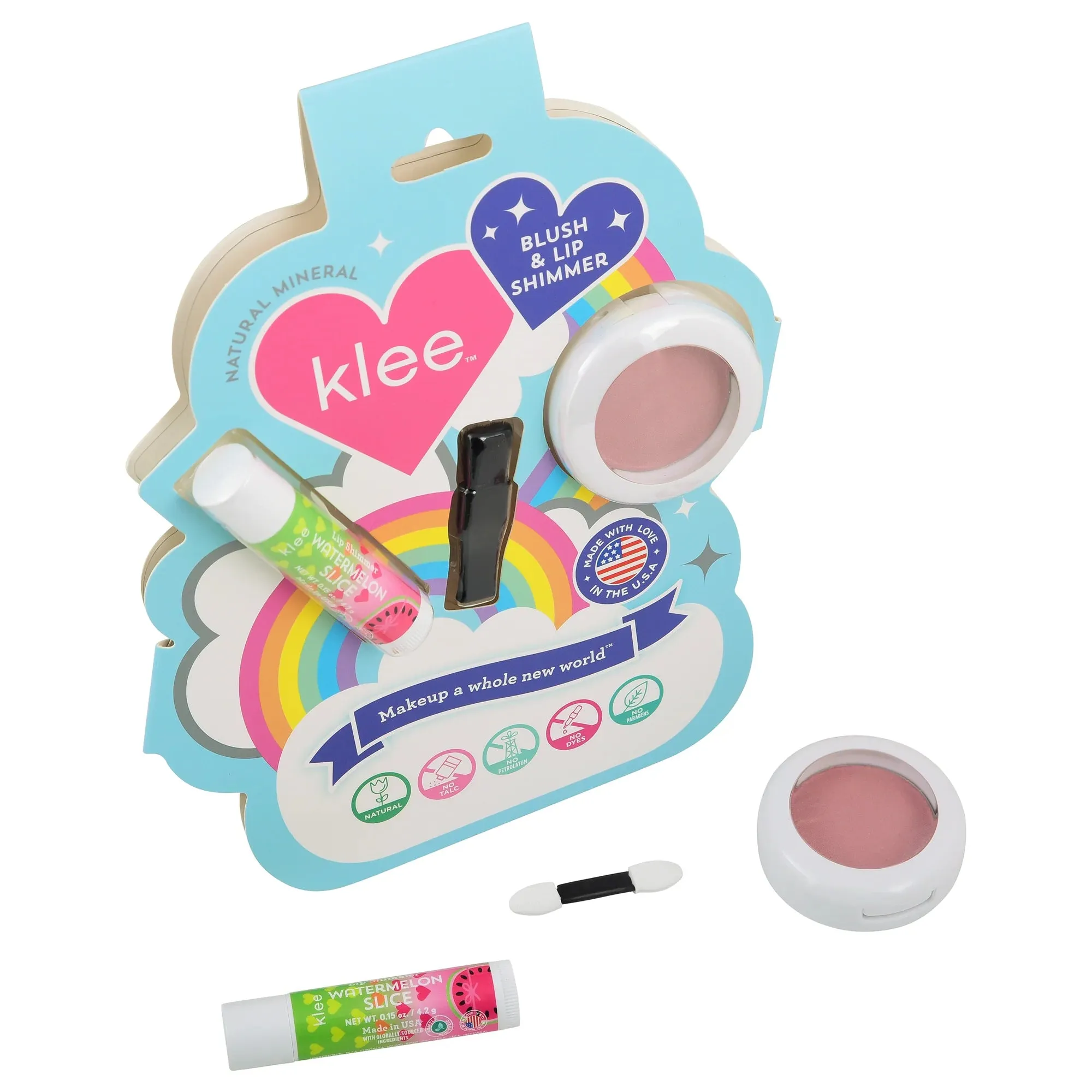 Klee Naturals Blue & Lip Shimmer Set: Sugar Drop Glow