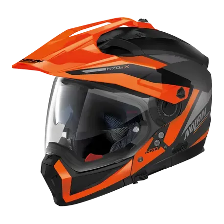 Nolan N70-2 Adventure Stunner Flat Black Orange Motorcycle Helmet