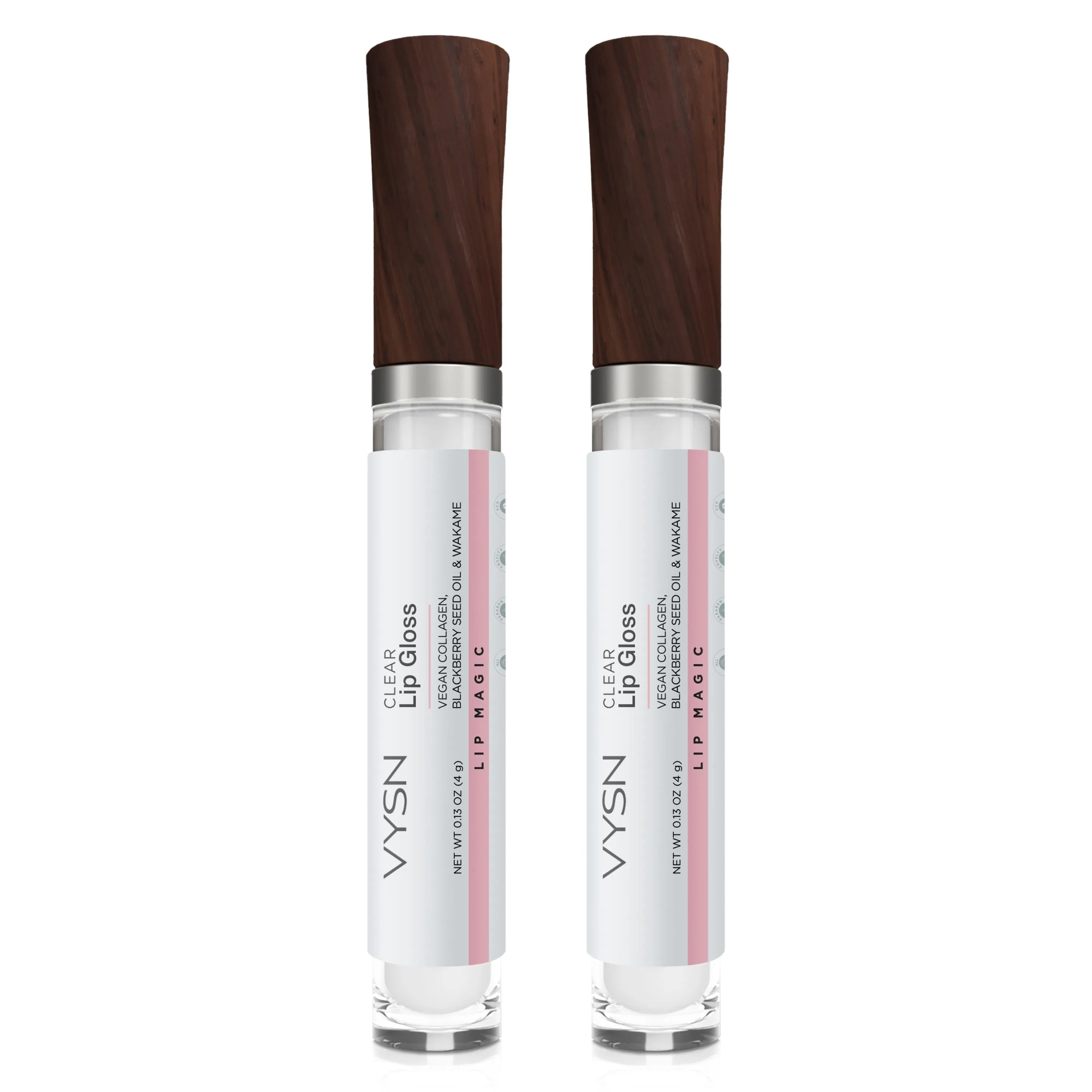 VYSN Lip Gloss - Gradual Plumping - Vegan Collagen, Blackberry Seed Oil & Wakame - 2-Pack